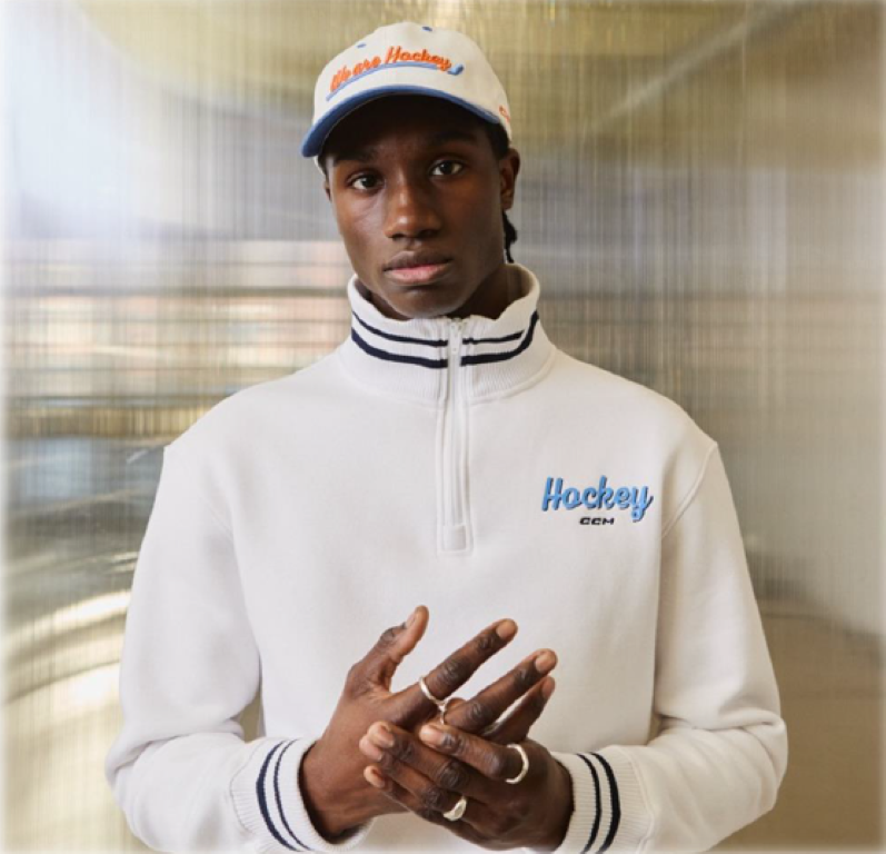 Lifestyle CCM Stripe Pullover Quarter Zip SS1 SR